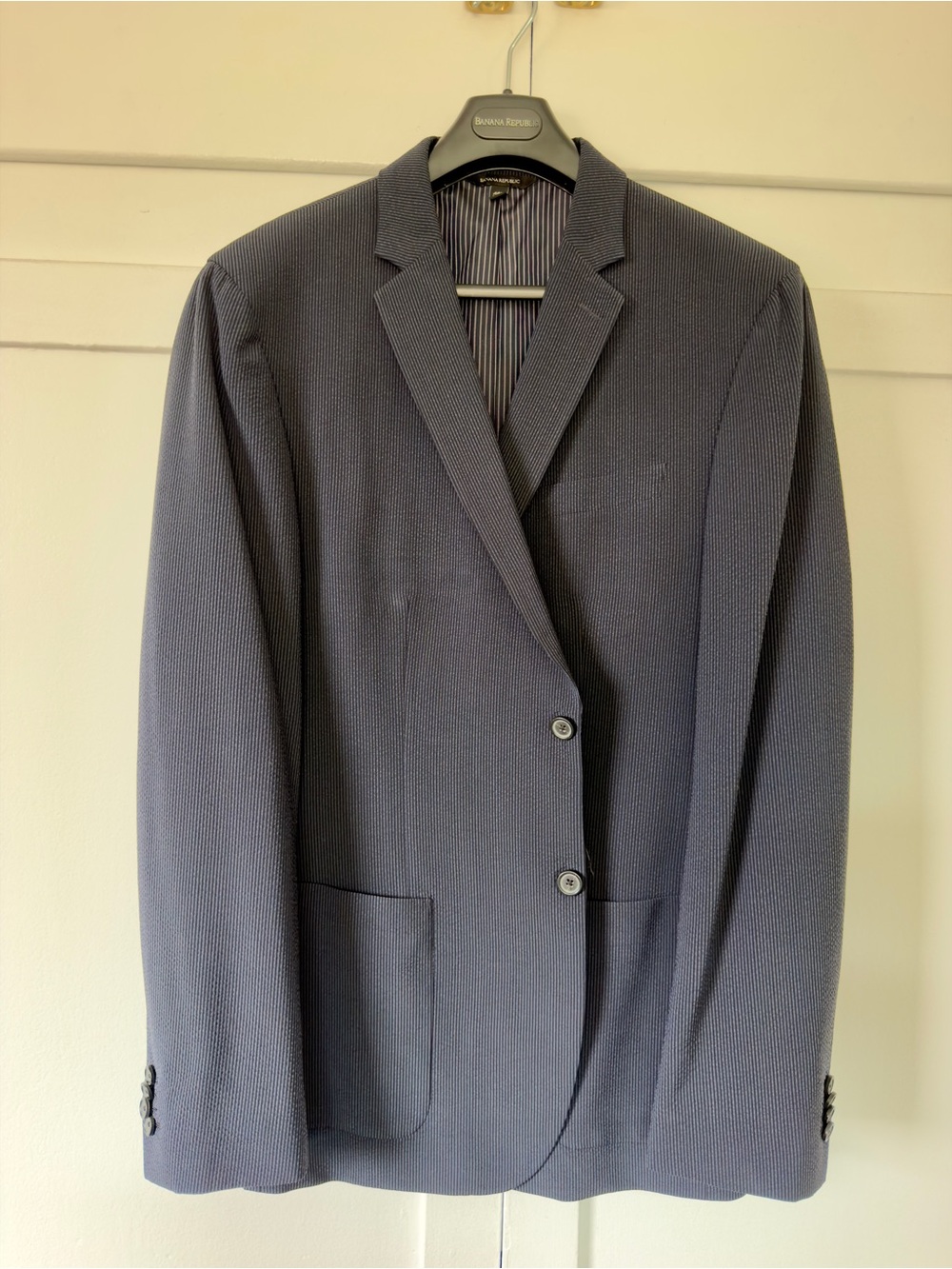 Men's Navy Banana Republic Two-Button Seersucker Sport Coat
